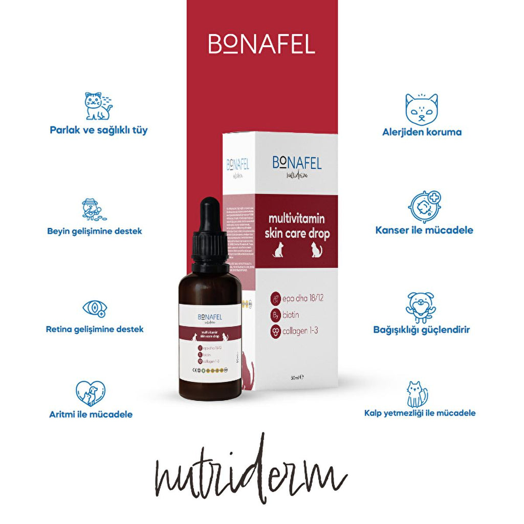Bonafel Omega-3 Pet Supplement for Skin & Coat Health - Liquid Formula for Cats & Dogs