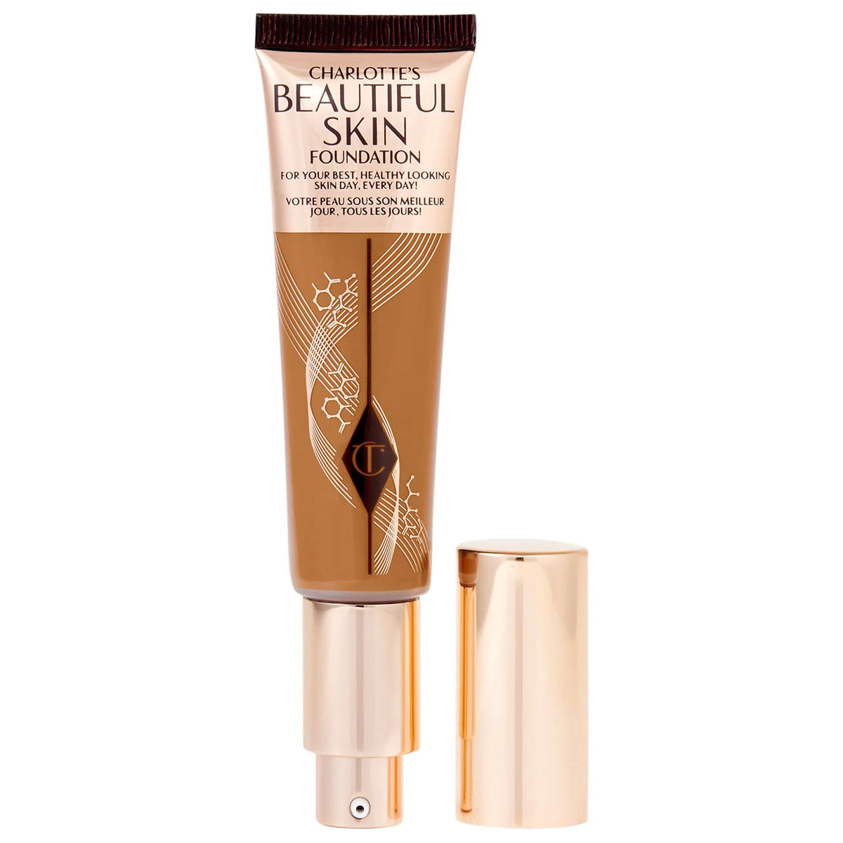 Charlotte Tilbury Beautiful Skin Medium Coverage Liquid Foundation - 16 Hour Wear, Hydrating, Natural Finish, Vegan & Cruelty-Free