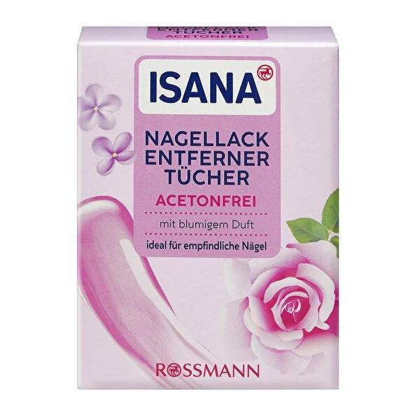 Isana Acetone-Free Nail Polish Remover Wipes - Gentle, Travel-Friendly, Moisturizing Nail Care for All Nail Types