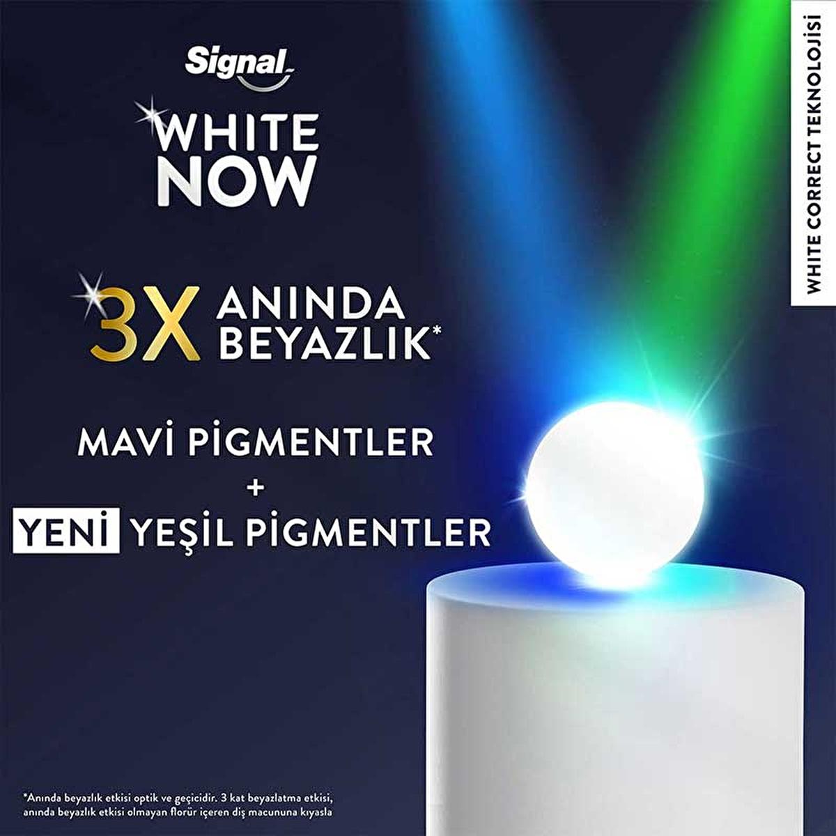 Signal White Now: 3X Whitening Toothpaste - Extra Fresh & Gold - Stain Removal, Fluoride Protection - Fresh Breath, Confident Smile