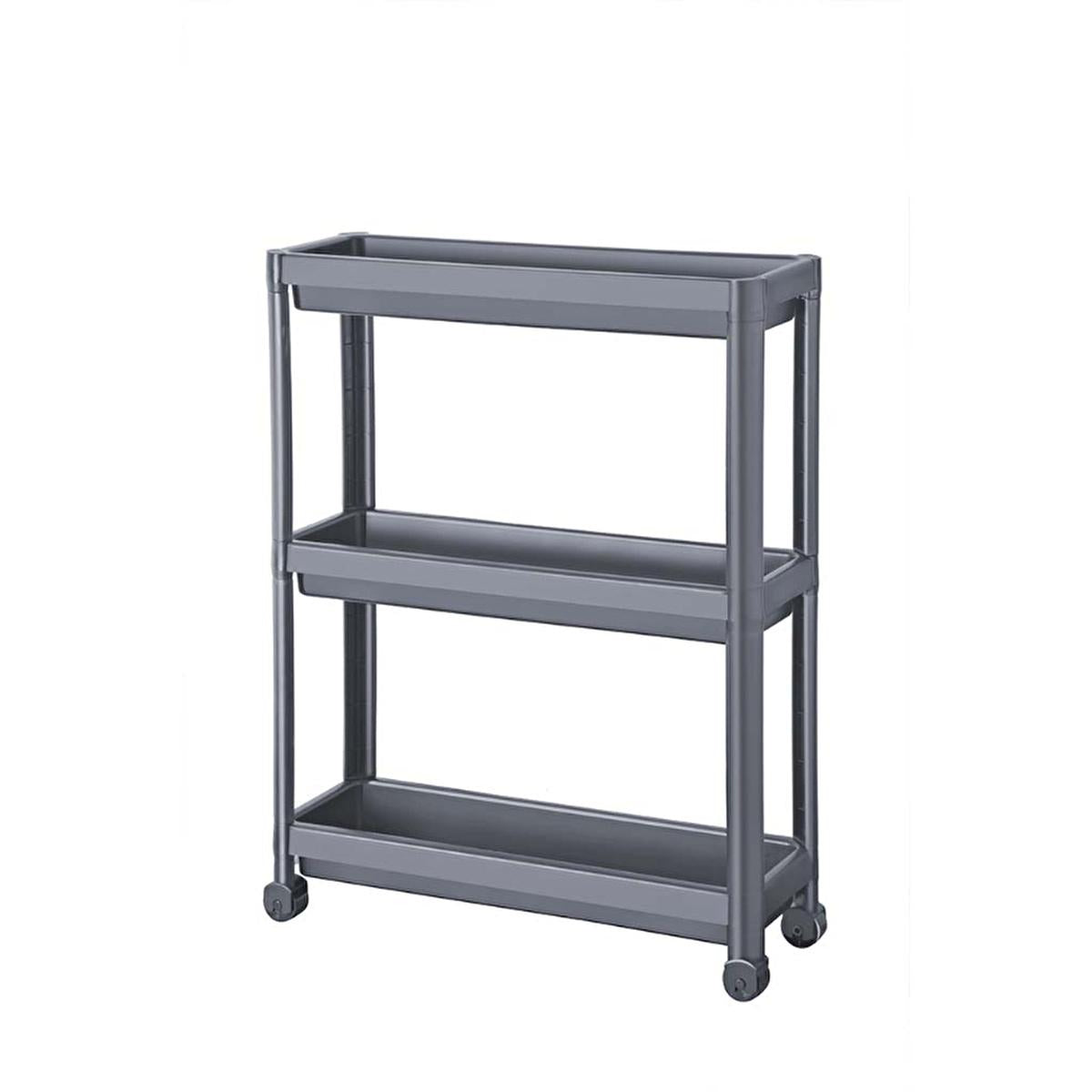 Decobella Narrow Storage Rack 3-Tier Wheeled Bathroom Kitchen Organizer