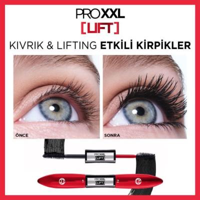 Loreal Paris Pro XXL Lift Double-Sided Mascara, Volume and Lift Mascara with Pro-Keratin - Dual Brush Technology for Enhanced Eyelashes