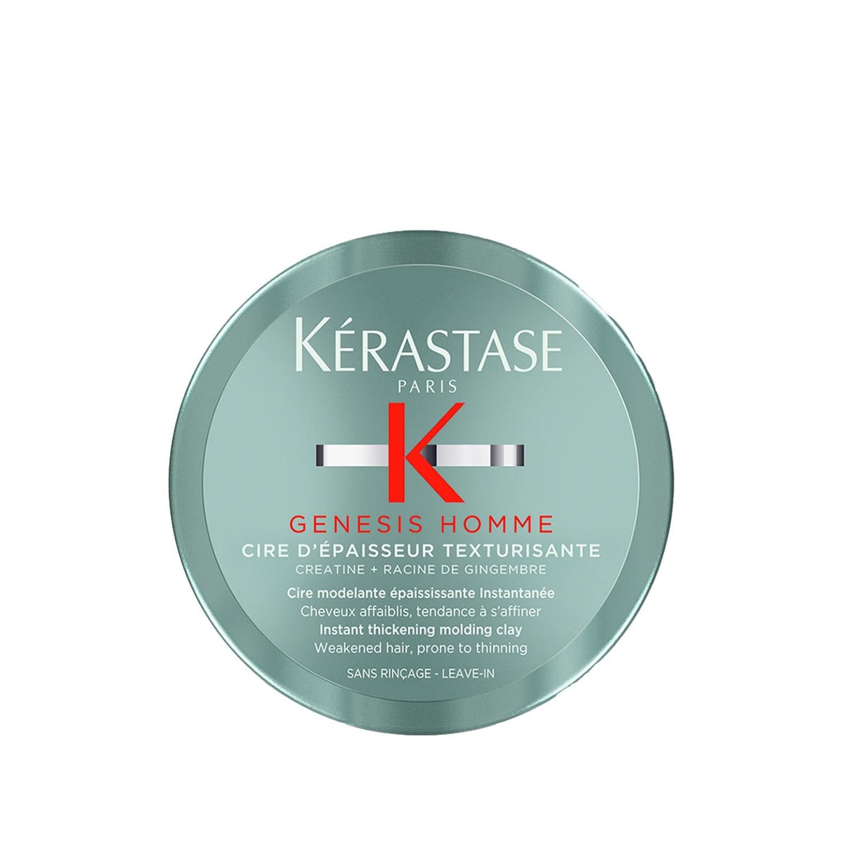 Kerastase Genesis Homme Styling Wax for Men - 75ml Premium Hair Wax for Strong Hold and Style
