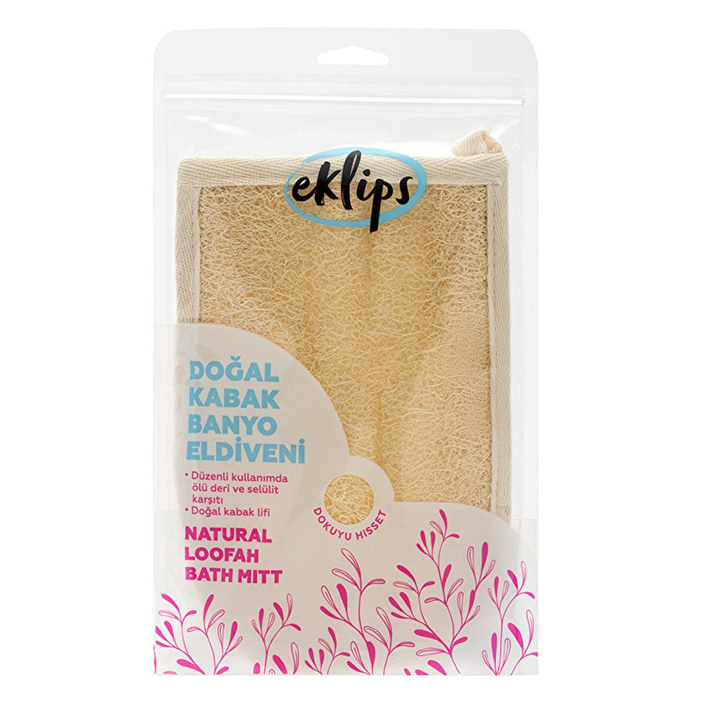 Eklips Natural Exfoliating Bath Glove with Gourd Fiber - Gentle Skincare, Cellulite Prevention, and Eco-Friendly