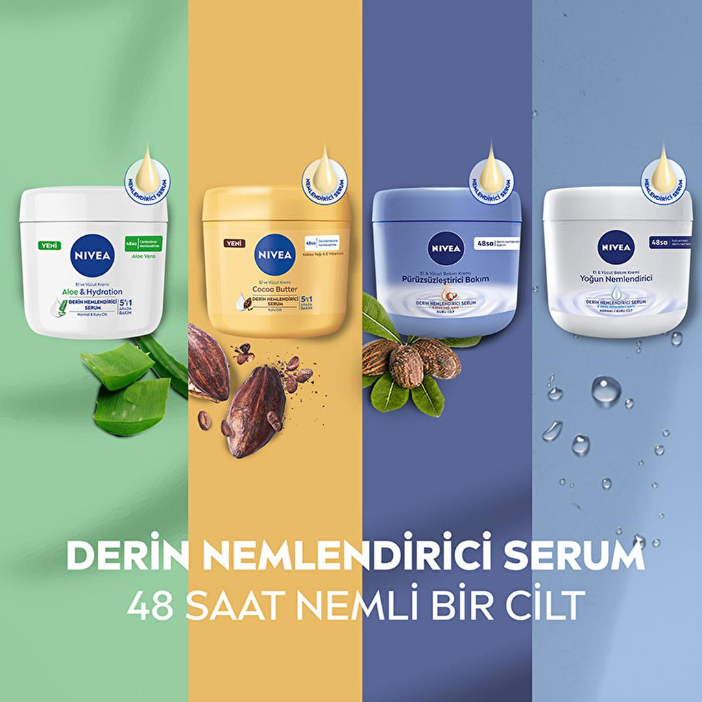 Nivea Moisturizing Body Cream for Dry Skin - 48 Hour Hydration, Shea Butter, Non-Greasy Formula