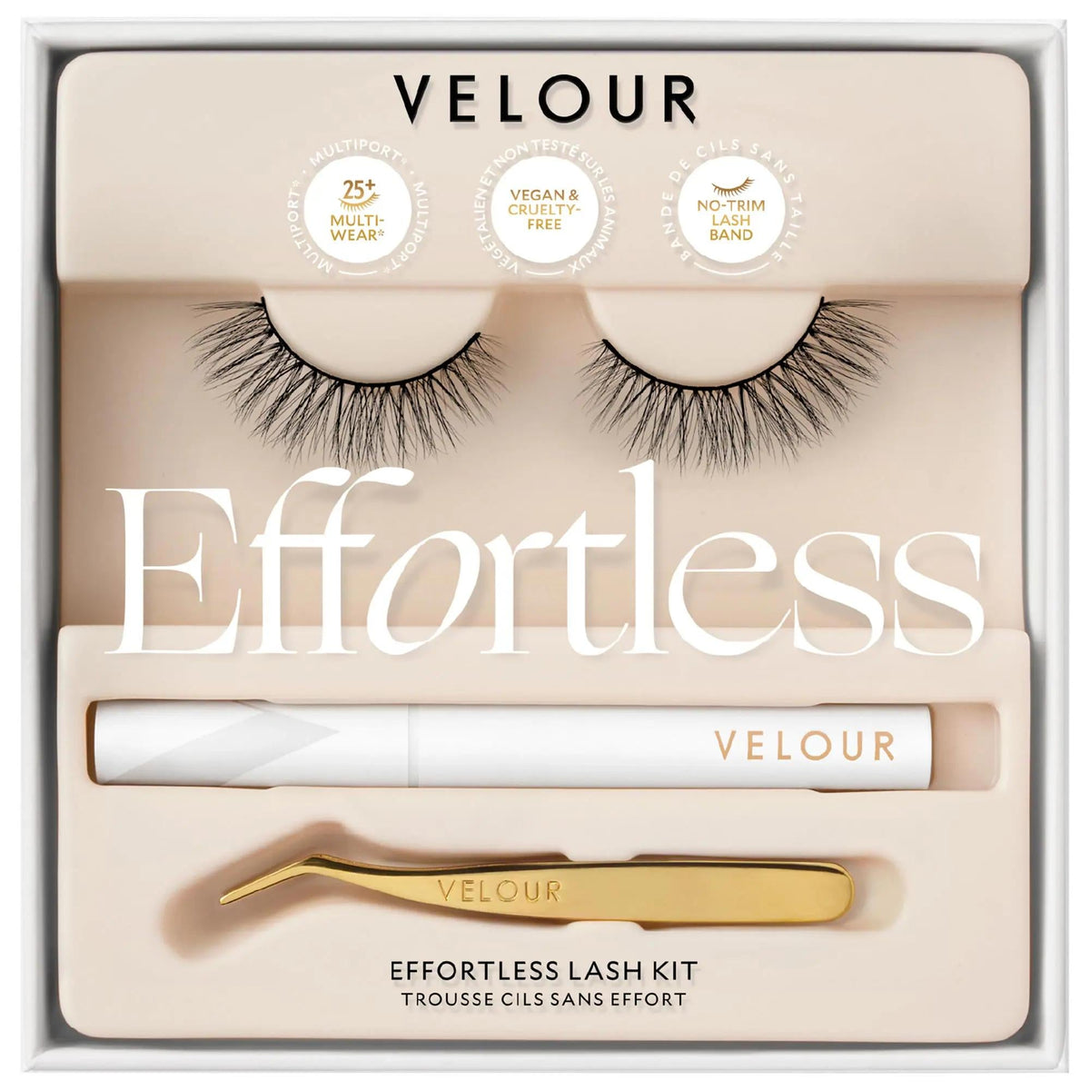 Effortless Kit: Natural False Eyelash Kit - No Trim, No Measure, Latex-Free Adhesive, Beginner-Friendly, Reusable 25+ Times