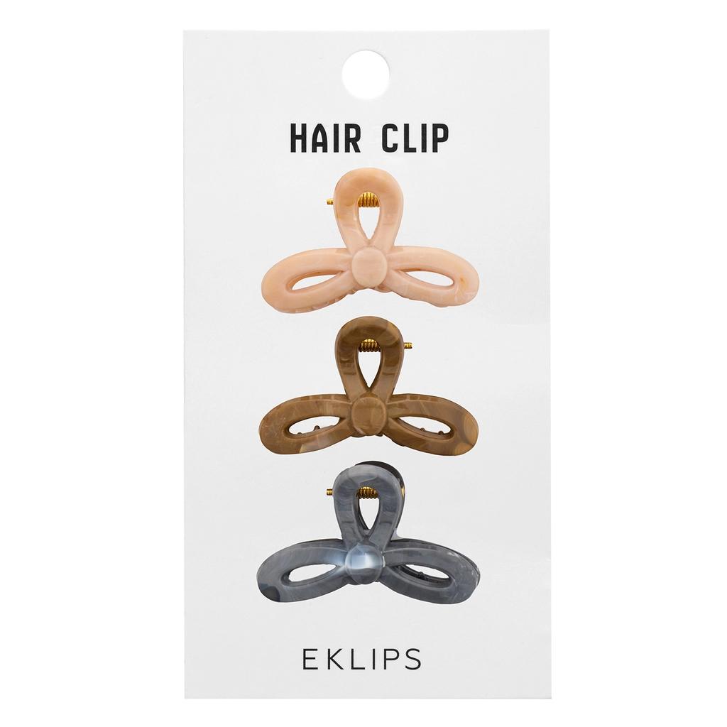 Eklips Marble Bow Hair Clips Elegant Hair Accessories 3-Pack