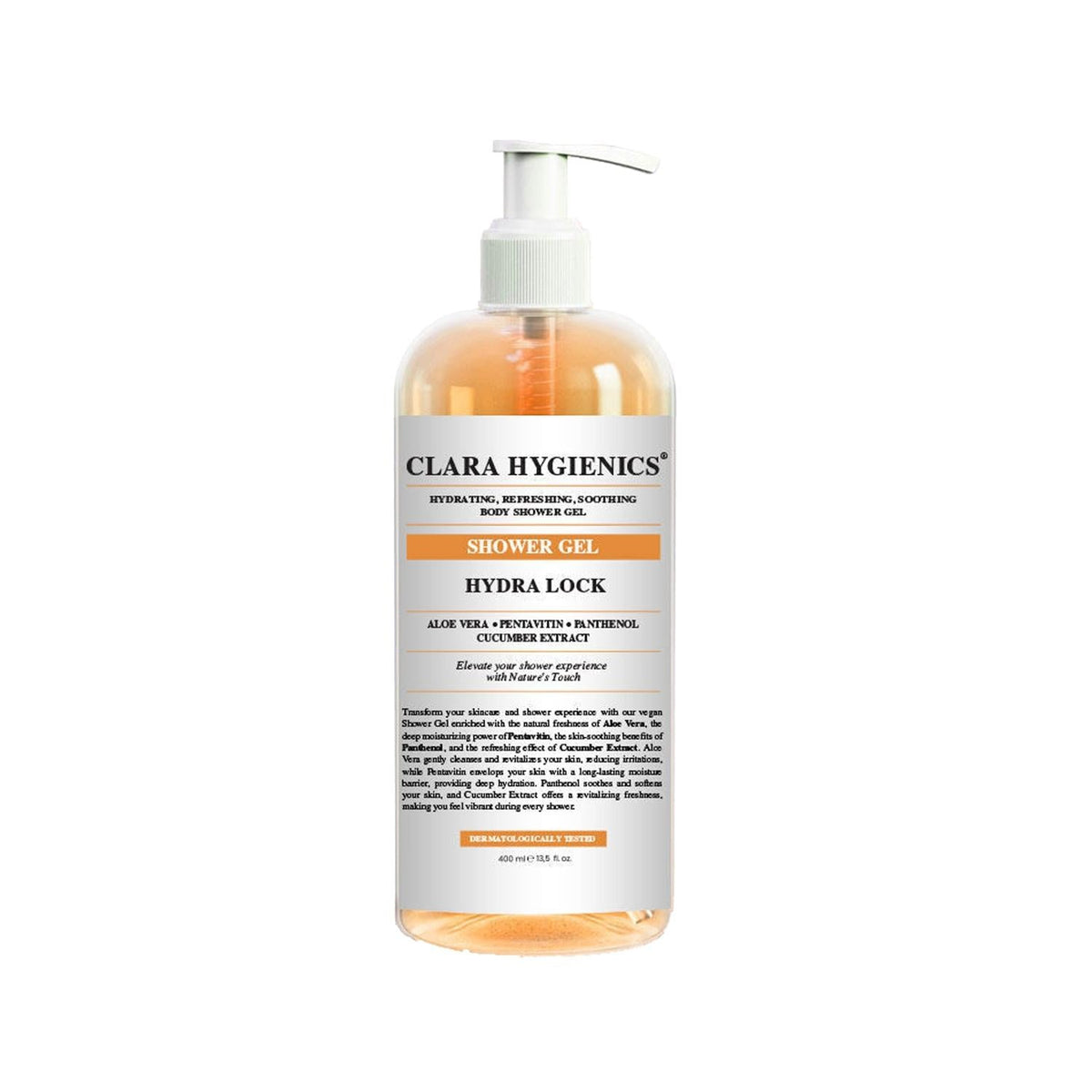 Clara Hygienics Vegan Face and Body Shower Gel - Moisturizing, Soothing, and Refreshing - 13.53 fl oz