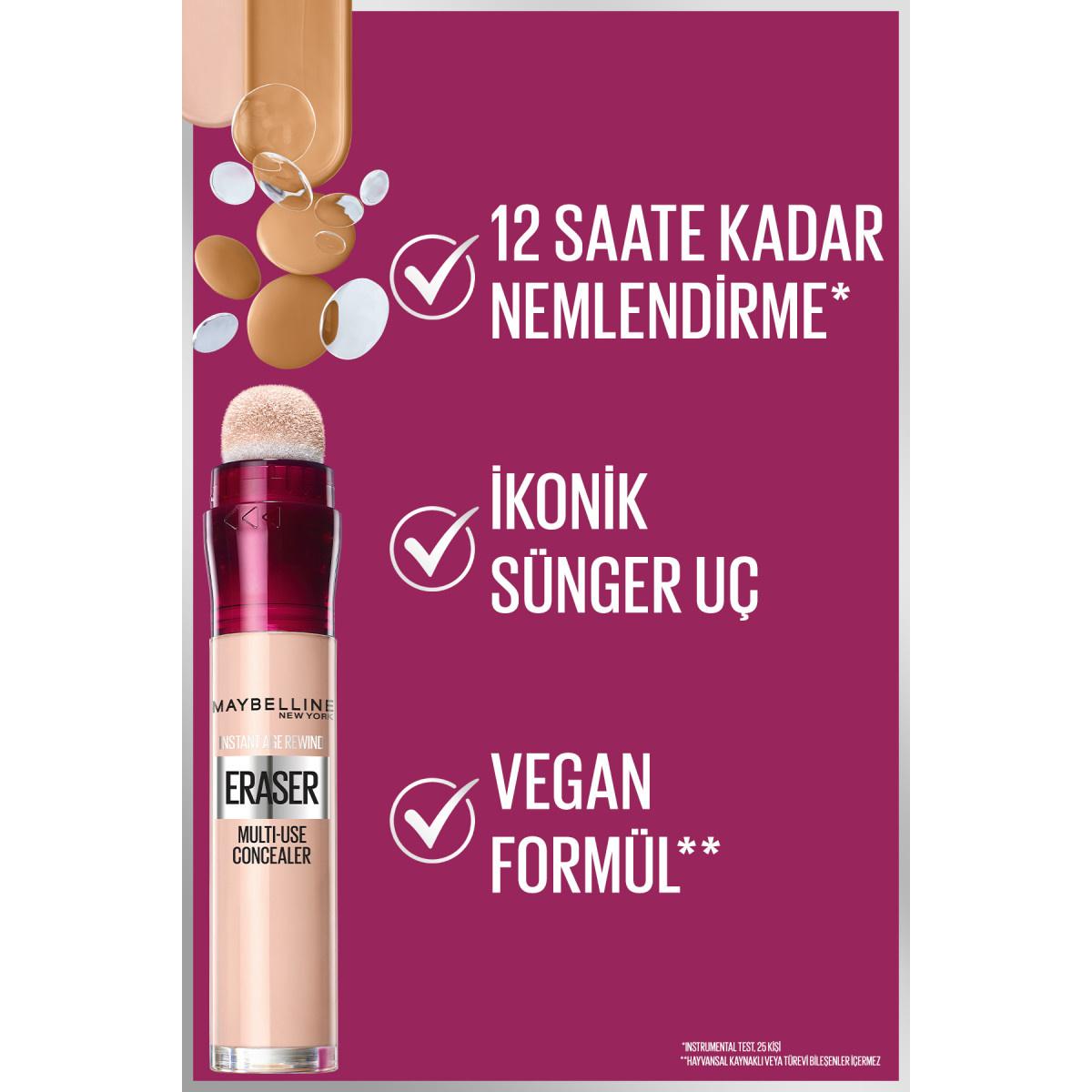 Maybelline Instant Anti Age Eraser Concealer - High Coverage Anti-Aging Makeup for Flawless Skin