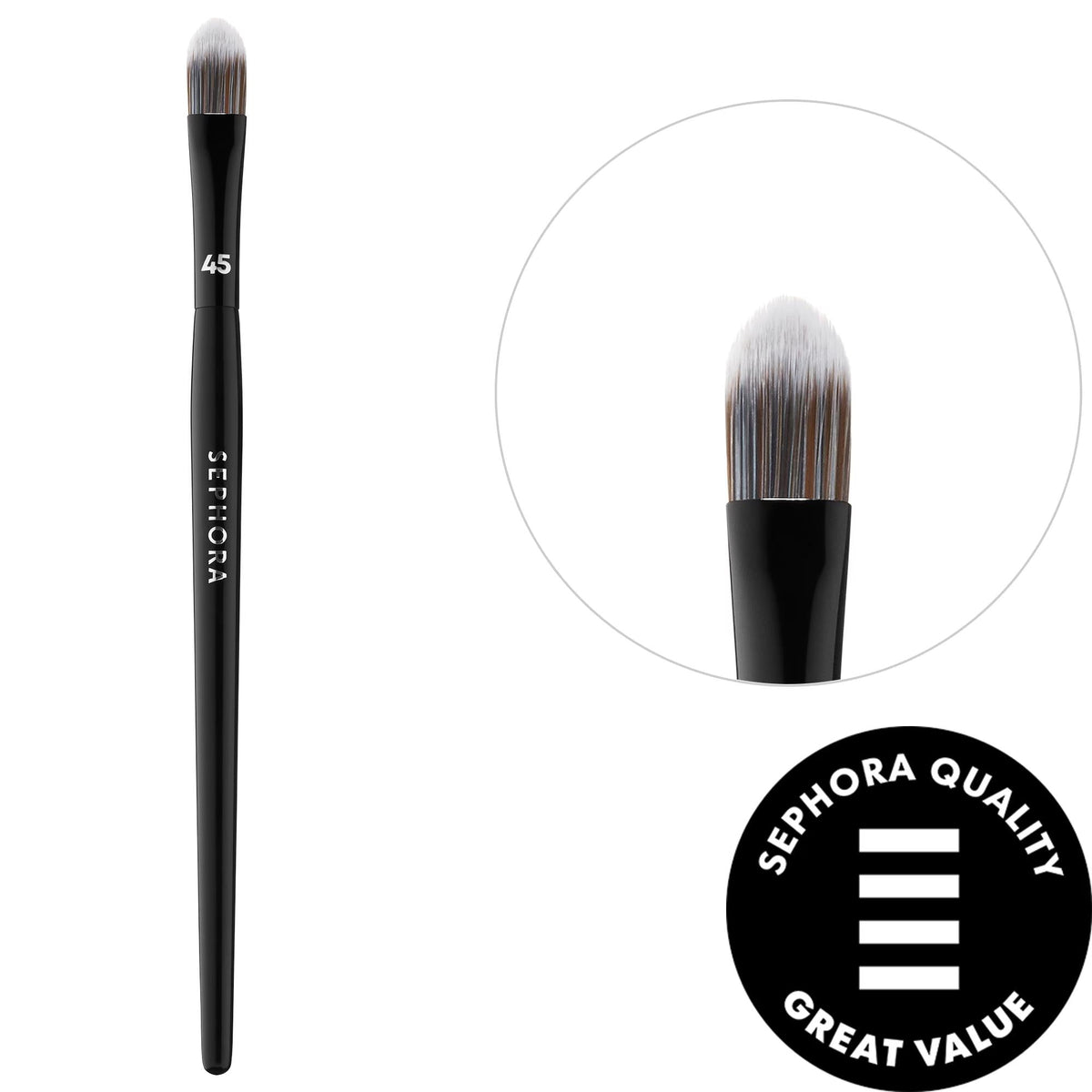 PRO Concealer Brush #45: Precise, Flawless Blemish & Under Eye Coverage with Vegan Synthetic Bristles