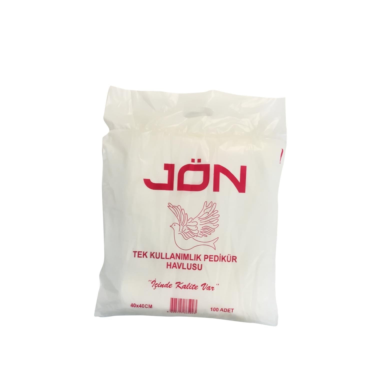 Jön Disposable Pedicure Towels 40x40cm 100 Pieces - Hygienic Salon Supplies for Professionals