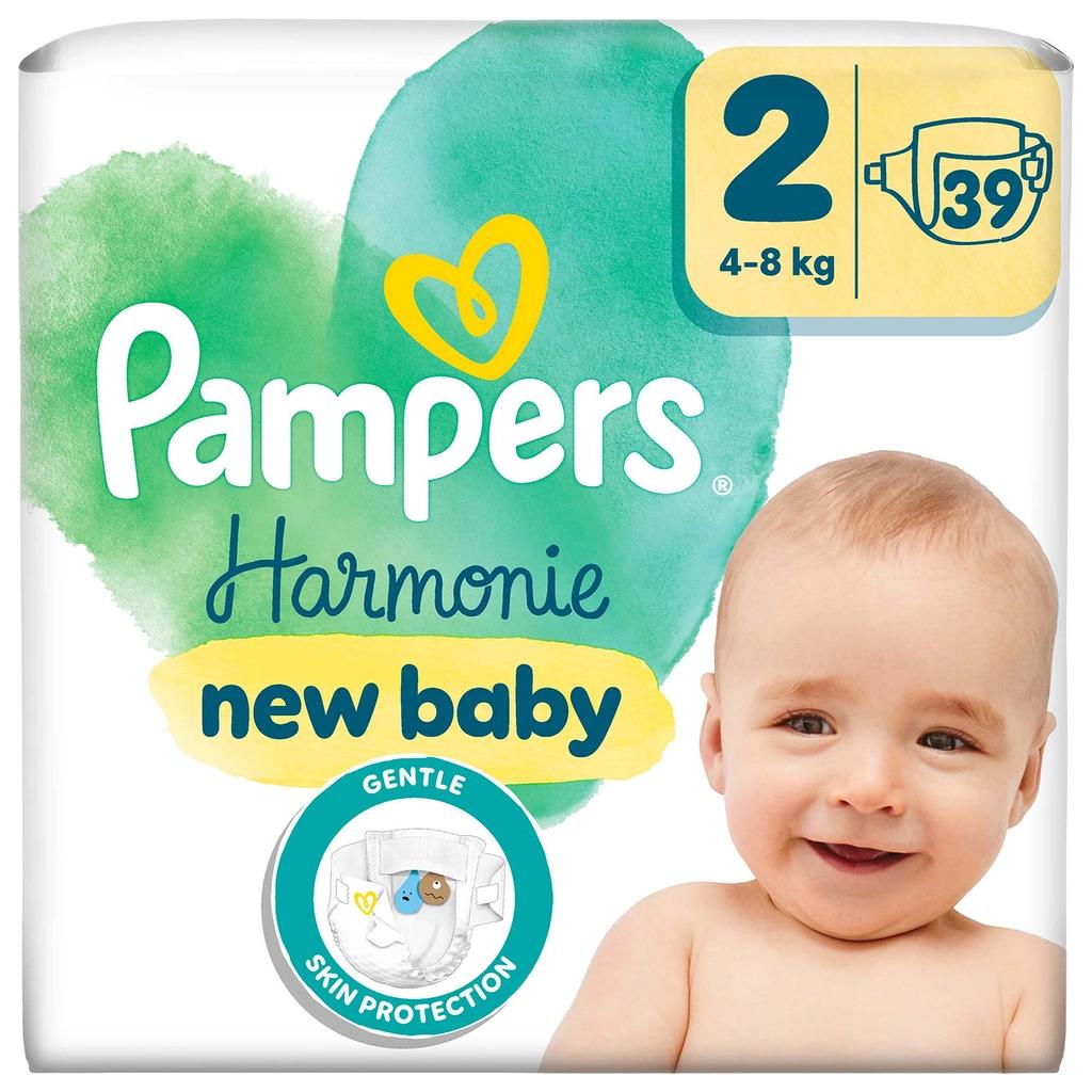 Pampers Prima Harmonie Size 2 Diapers for Sensitive Skin 39 Count