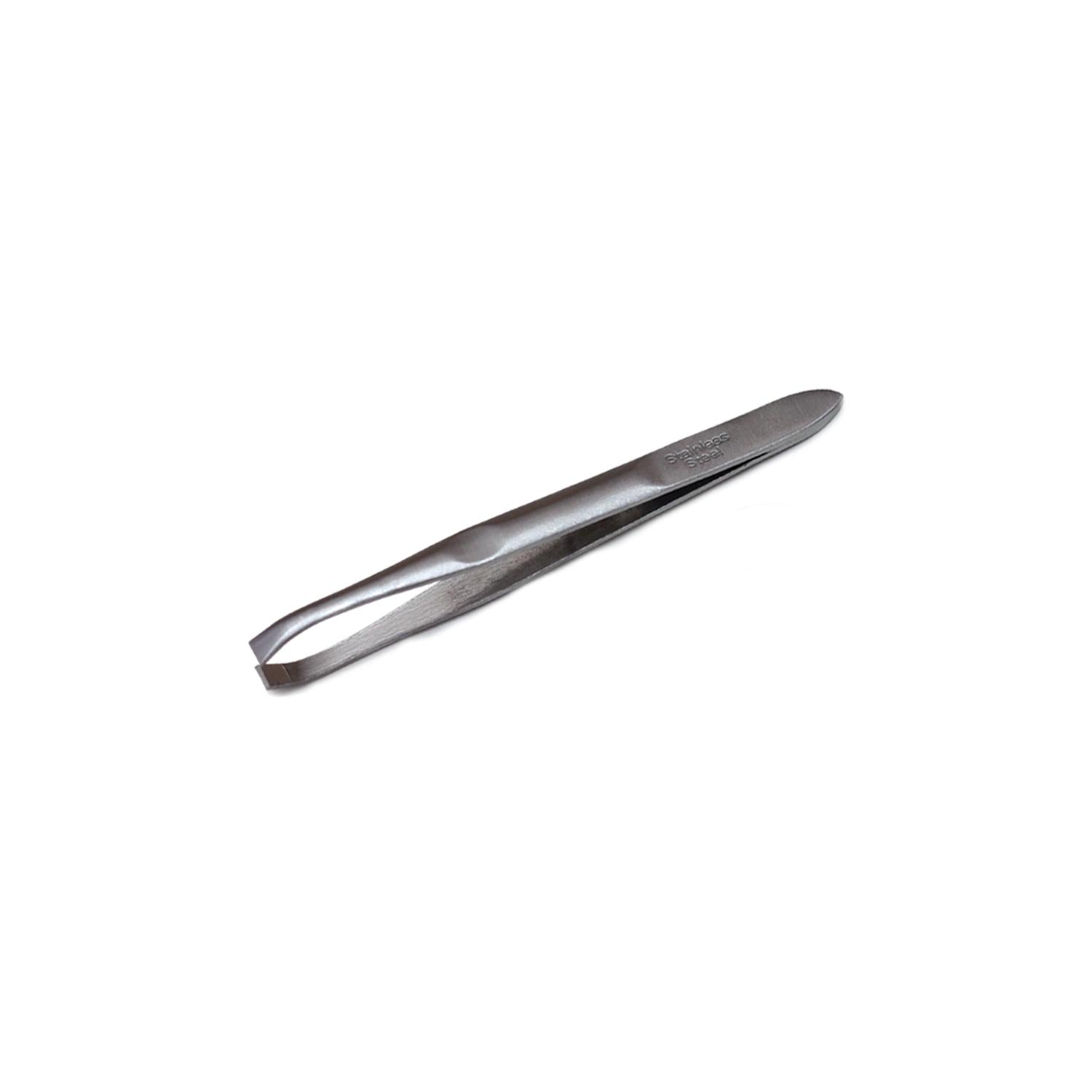 Trina Metal Flat-Edged Tweezers 011 - Precision Grip Tool for Beauty Professionals and Individuals