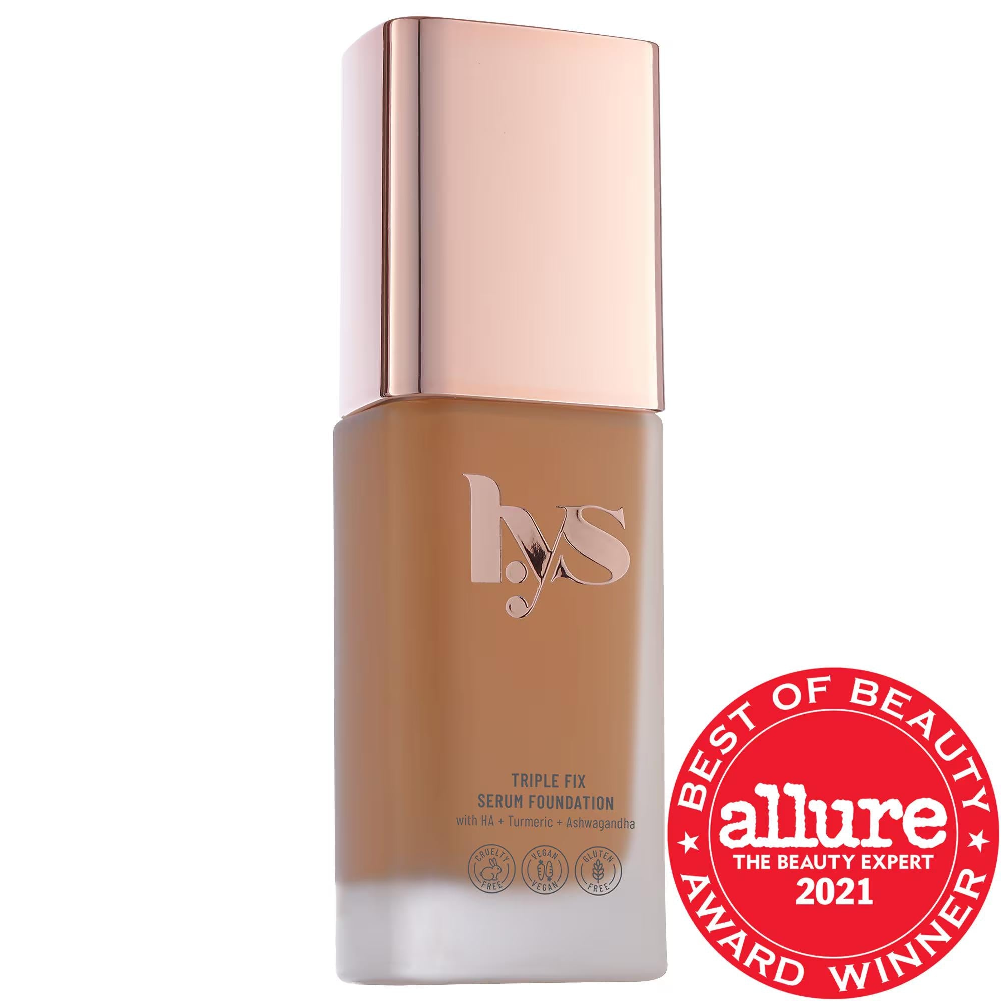 Triple Fix Serum Foundation: Clean, Vegan, Hyaluronic Acid & Ashwagandha Skincare Infused Foundation for Buildable, Natural Coverage
