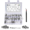 Stainless Steel Bolts and Nuts Assortment Kit 304 A2 Hex Head with Flat Lock Washers