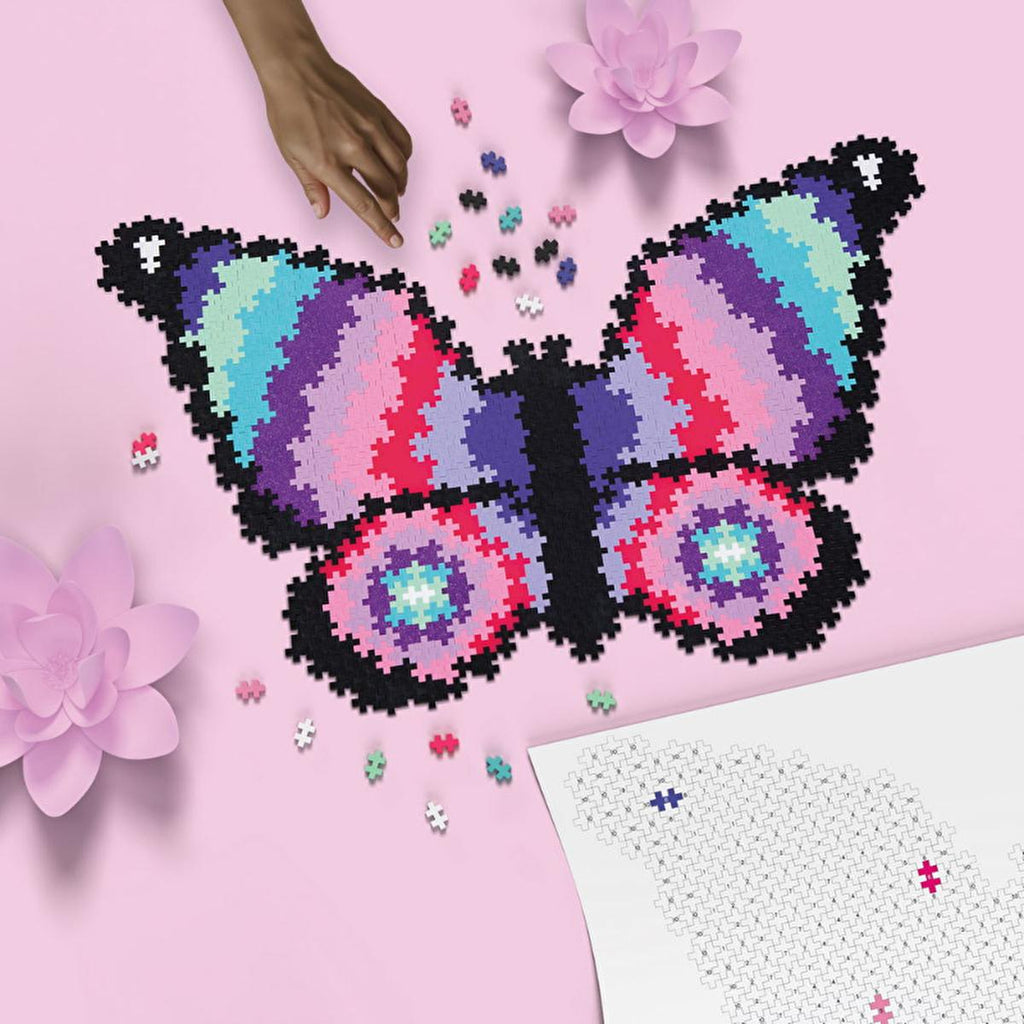 Plus Plus 800-Piece Butterfly Jigsaw Puzzle for Kids - Educational Toy for Creative Play and Problem-Solving Skills