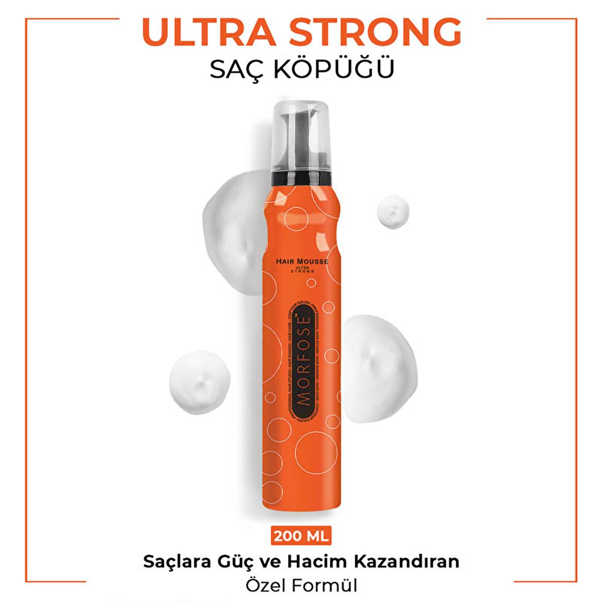 Morfose Ultra Strong Hair Styling Mousse - 6.76 fl oz - Strong Hold, Multivitamin Enriched, Non-Residue Formula
