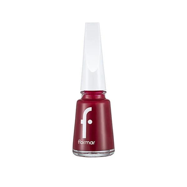 Flormar Nail Enamel - Bordeaux Red Nail Polish with 151 Color Options, Glossy Finish
