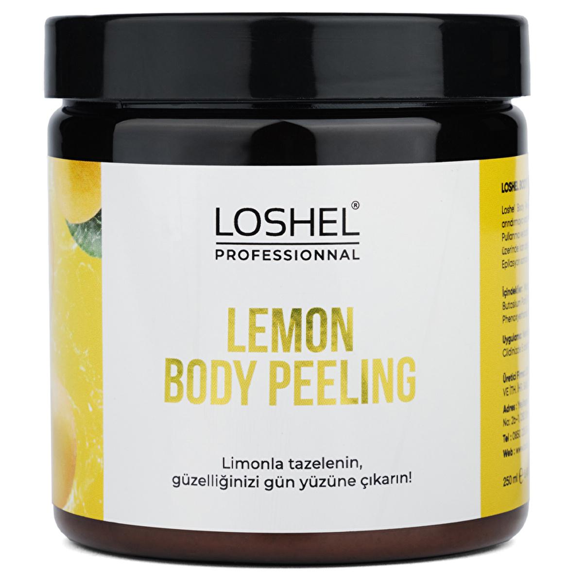 Loshel Body Peeling Limon 250 ml - Exfoliating Body Scrub with Shea Butter & Coconut Oil