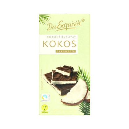 Das Exquisite Coconut Dark Chocolate Bar Rich Cocoa 140g