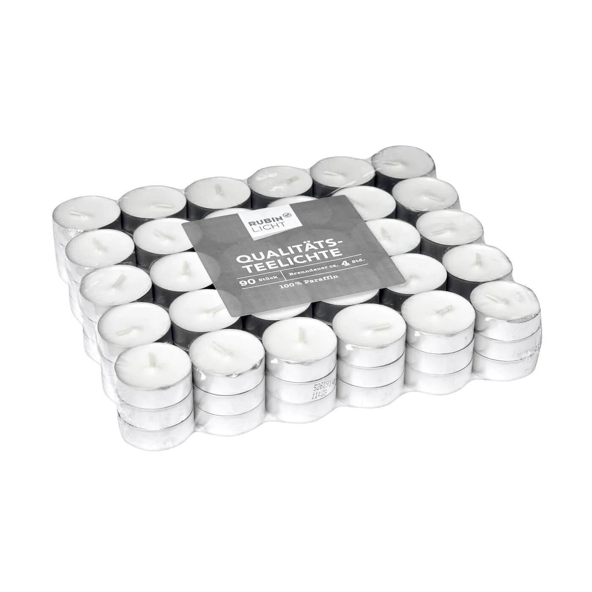 Rubin Licht White Tealight Candles 4-Hour Burn 90-Pack