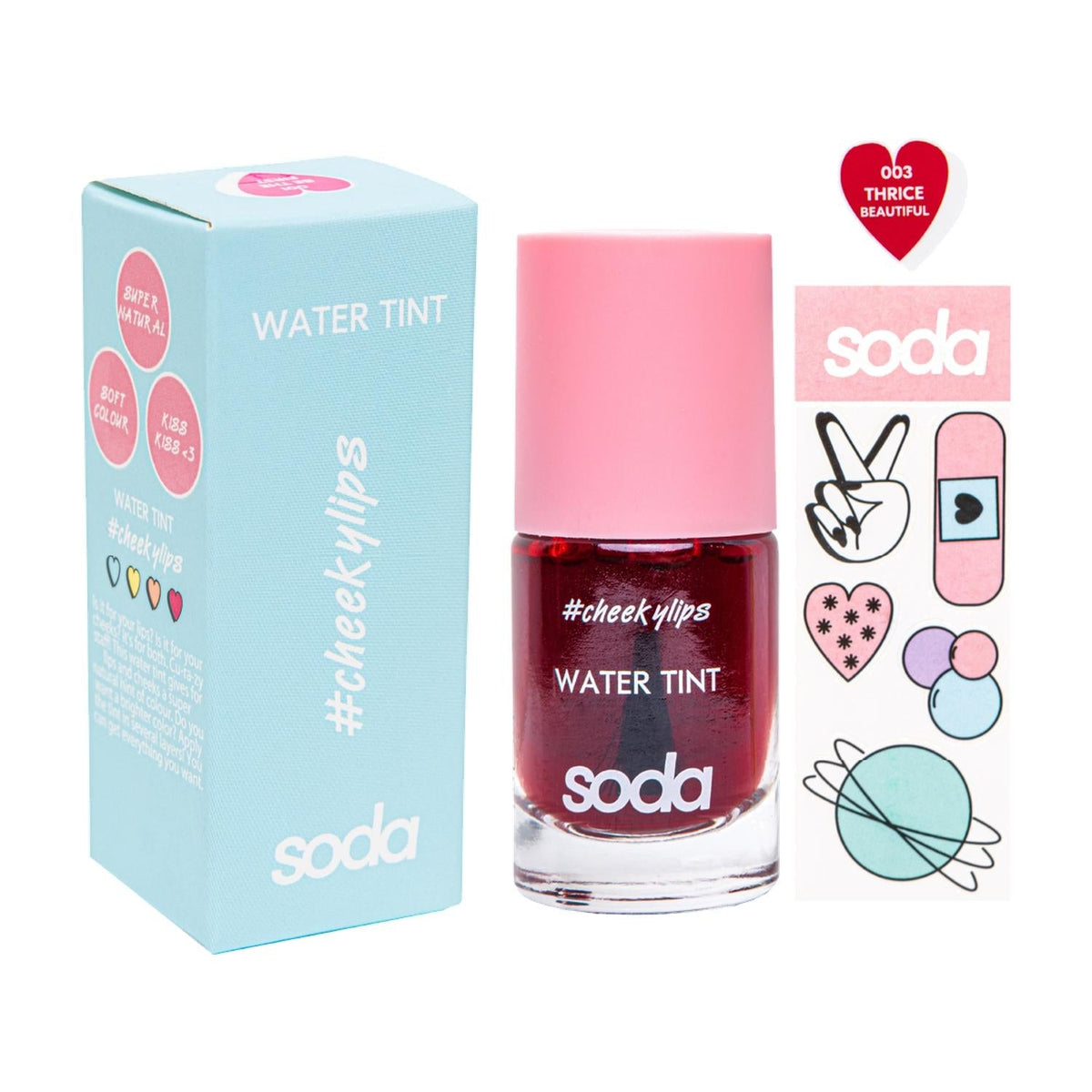 Soda Water Tint Liquid Blush 003 - Natural, Subtle Color for Cheeks - 10ml Compact Beauty Product