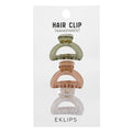 Eklips Clear Oval Hair Clips Set for Daily Styling 3-Piece