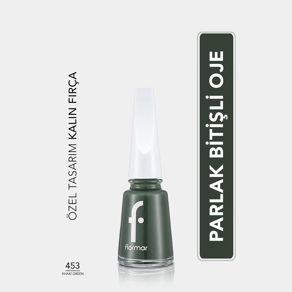 Flormar Nail Enamel High Pigment Polish 453 Khaki Green
