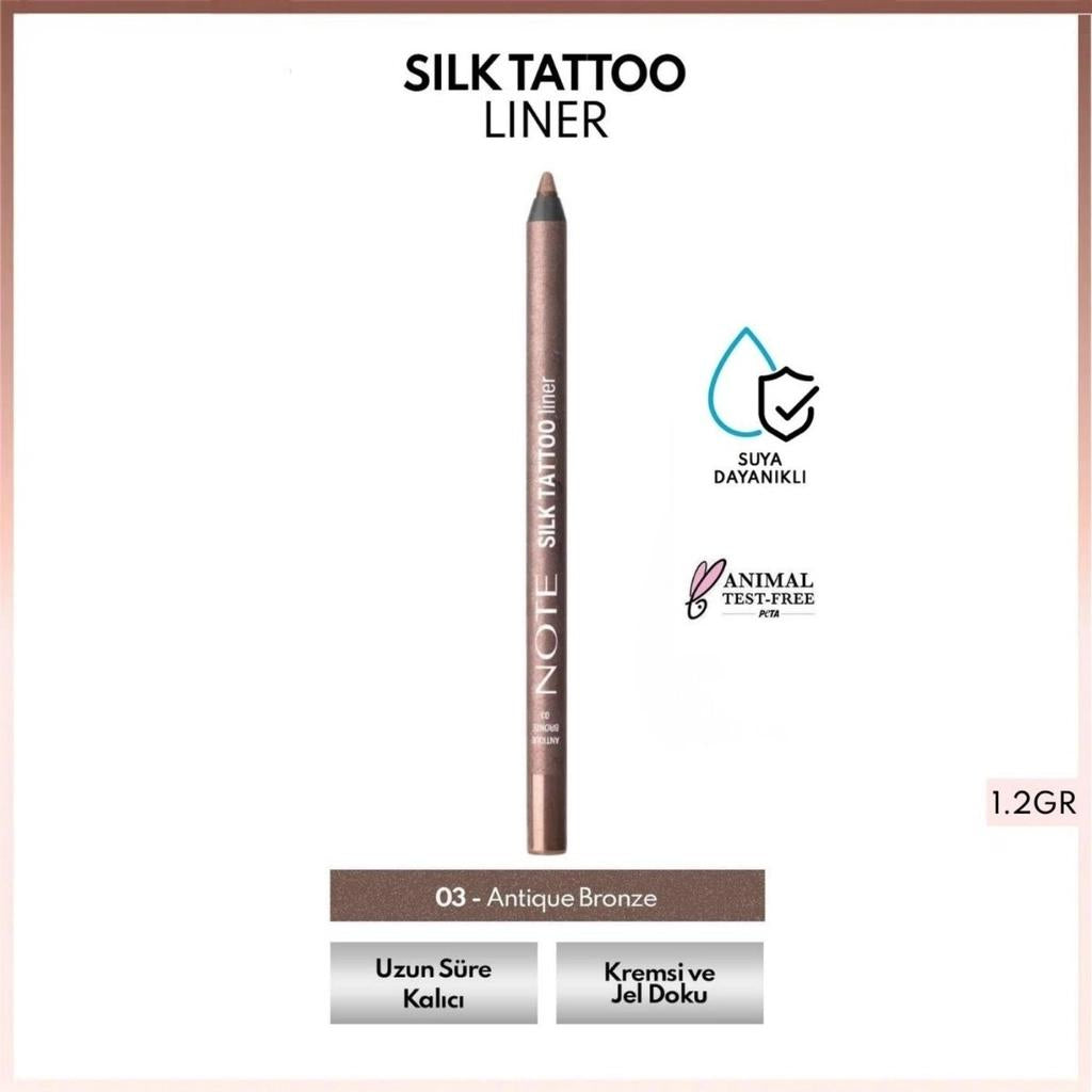 Note Cosme Silk Tattoo Liner Waterproof Gel Eyeliner 03 Antique Bronze