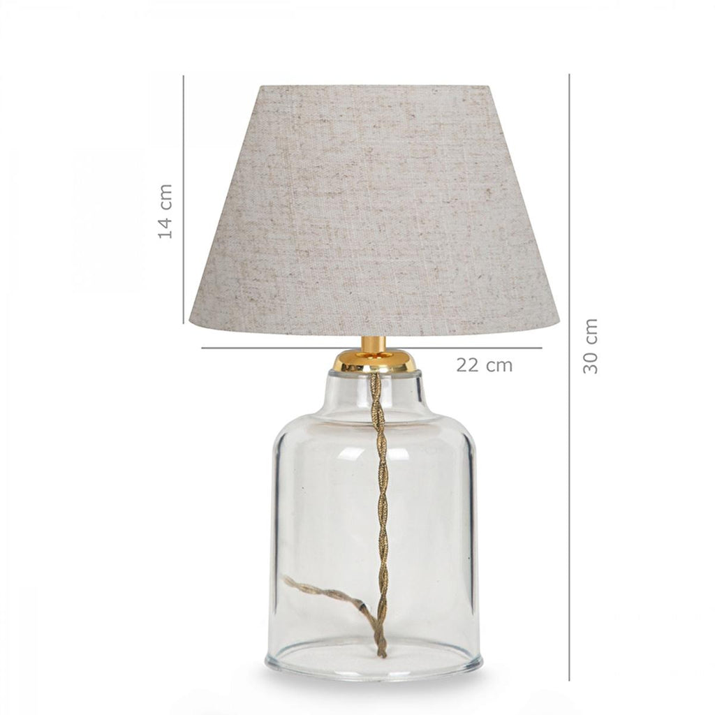 Homing Table Lamp with Crystal Plastic Body and Fabric Shade - Energy-Efficient LED Lighting Solution