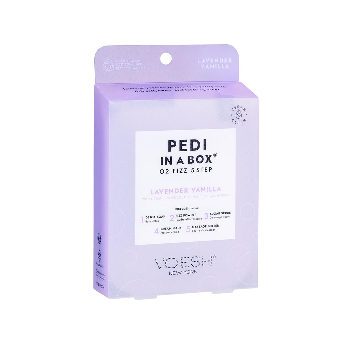Voesh New York 5-Step Pedicure Set with O2 Fizz Treatment - Lavender Vanilla Scented