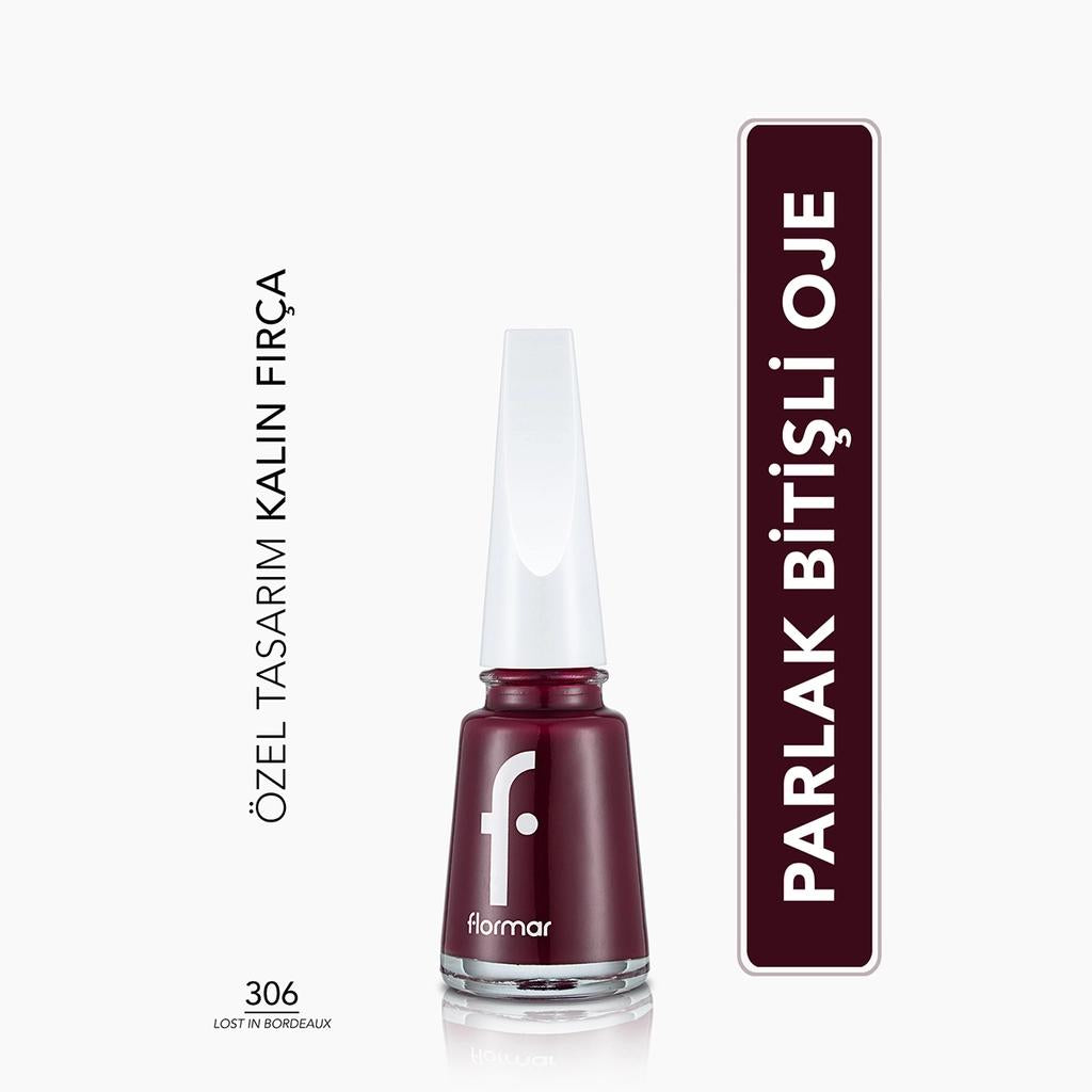 Flormar Nail Enamel High-Pigment Nail Polish 306 Lost In Bordeaux 11ml