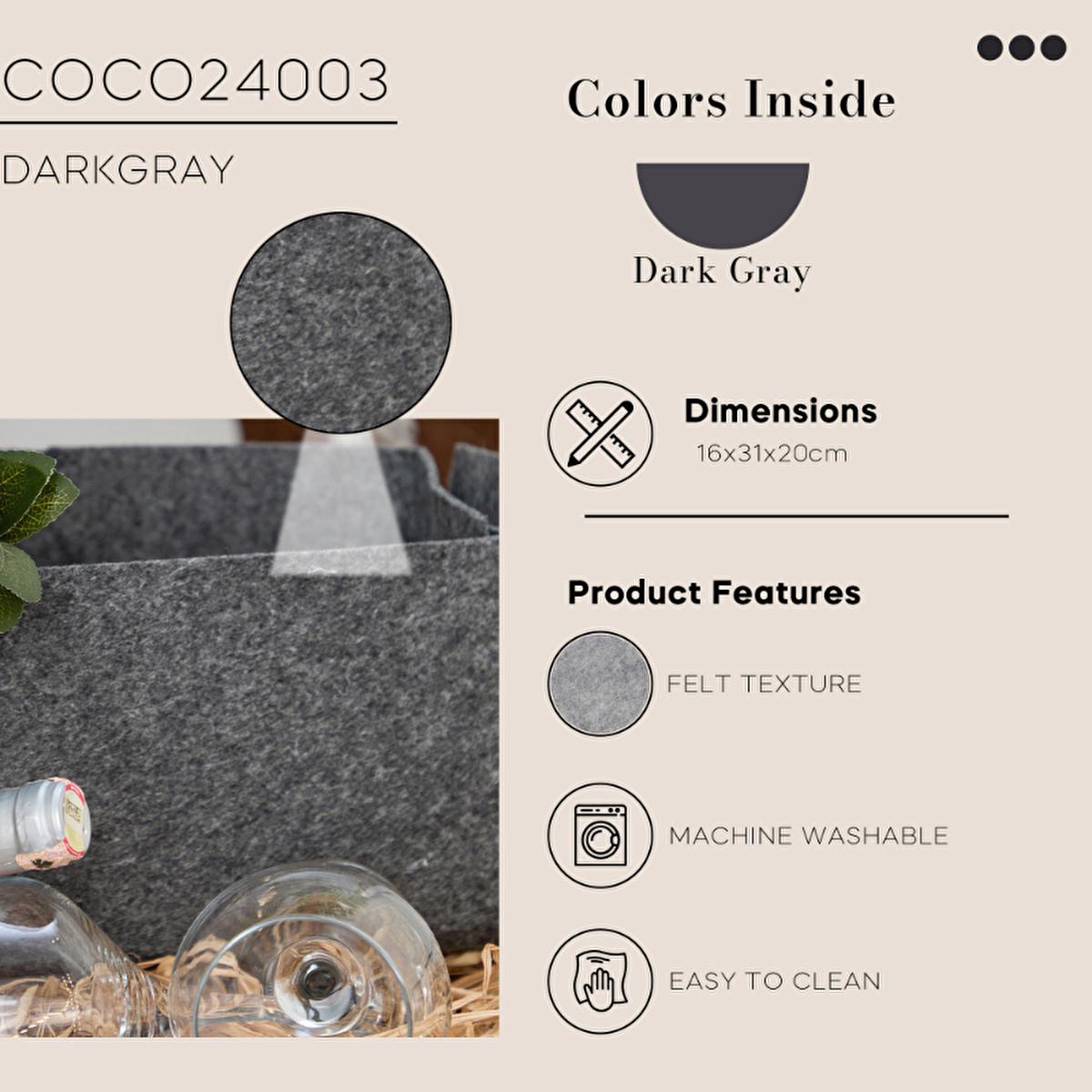 Coco Clementine Felt Storage Basket - Modern Home Organization Solution for Clothes, Toys, and Office Supplies