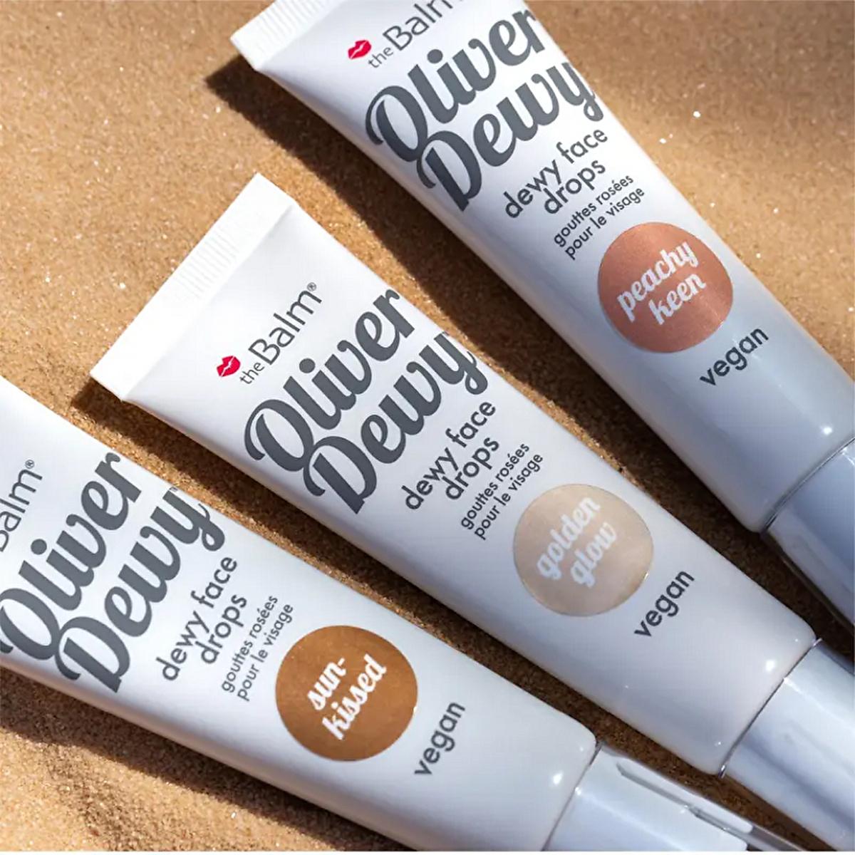 theBalm Oliver Dewy Face Drops: Achieve Radiant, Glowing Skin with this Illuminating Liquid Highlighter - Peachy Keen & Sun-Kissed Options