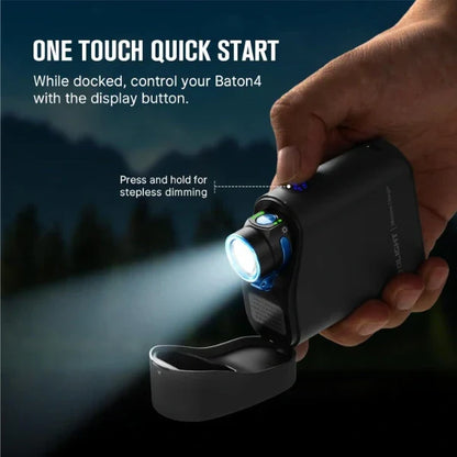 OLIGHT BATON4KITBK Baton 4 Powerful EDC Flashlight 1300 Lumens - Black - Premium (With Charging Case)
