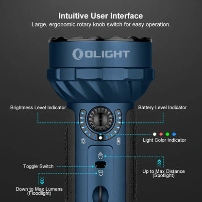 OLIGHT MARAUDERMINIMNBU Marauder Mini Powerful LED Flashlight With RGB - Midnight Blue