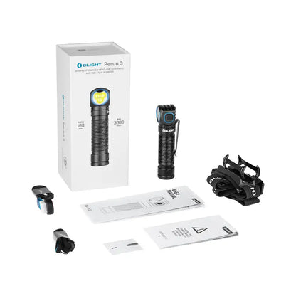 OLIGHT PERUN3BK Perun 3 Headlamp 3000 Lumens White Light and Red Light - Black