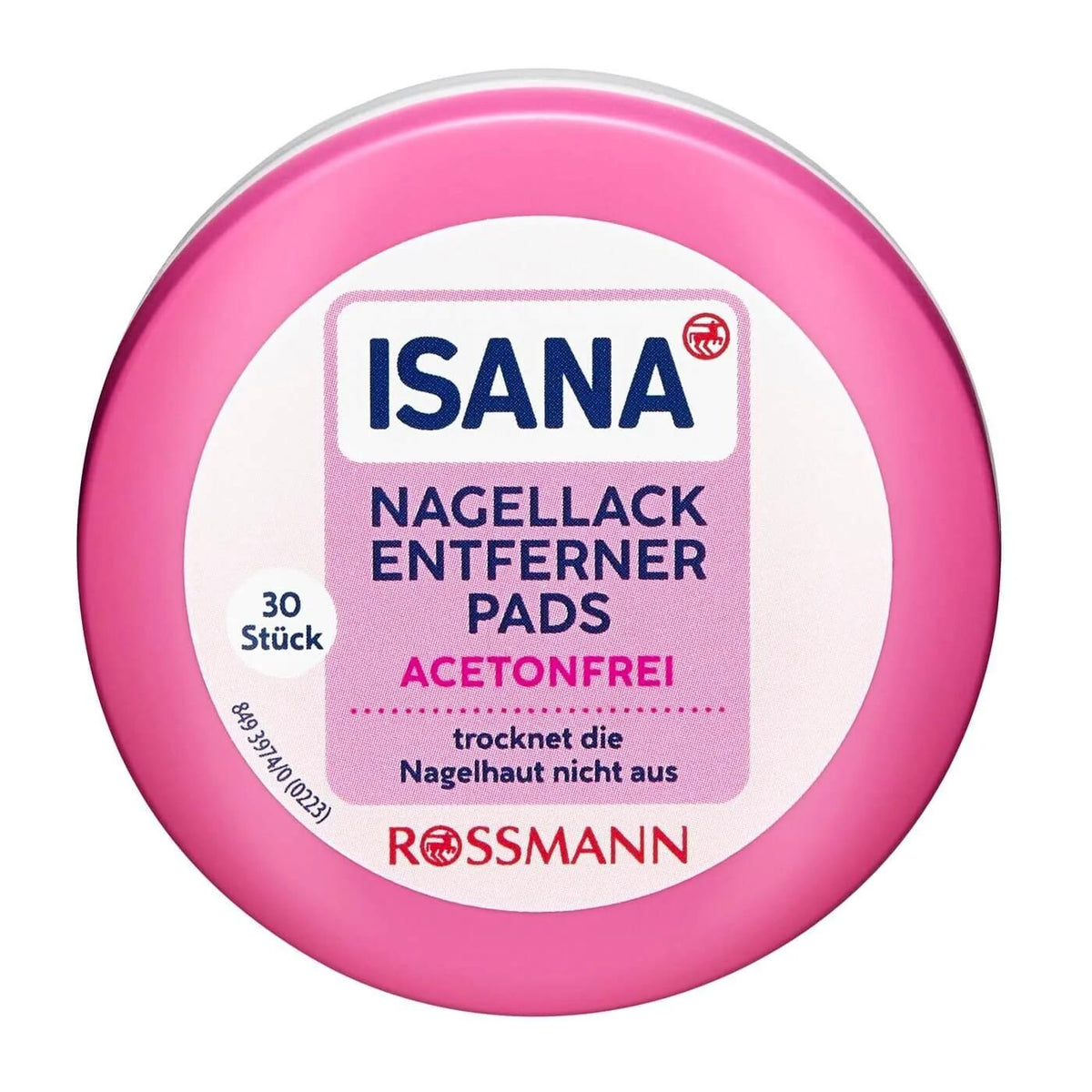 Isana Acetone-Free Nail Polish Remover Pads for Travel 30 Count