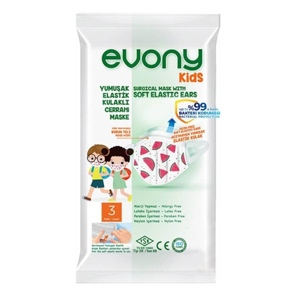 Evony Kids Children's Face Mask with Soft Elastic Ear Loops, 10 Pack