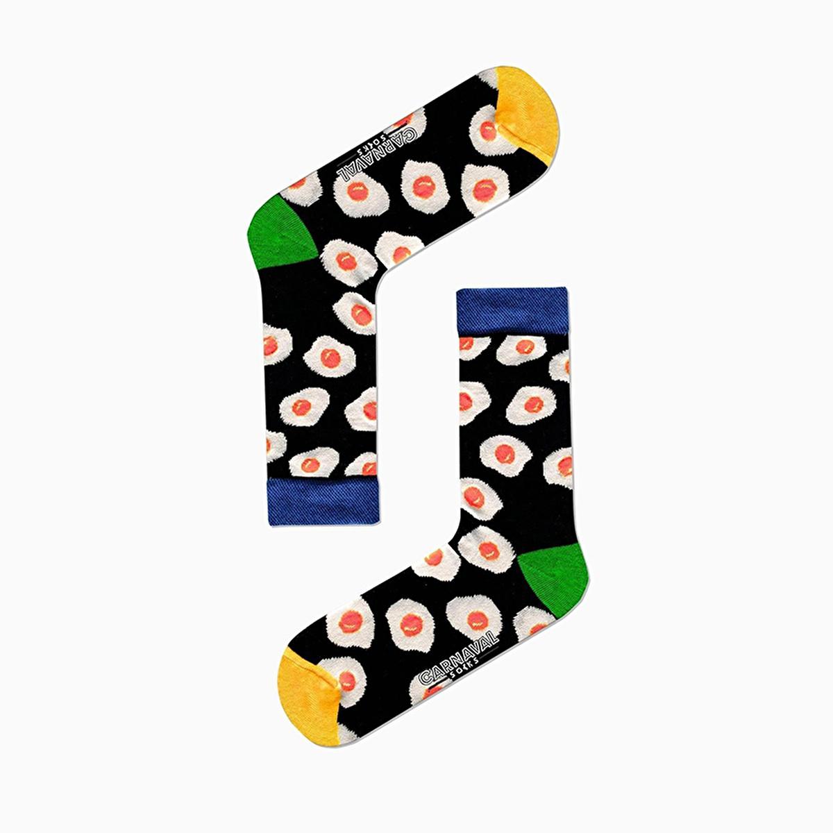 Carnaval Novelty Fast Food Socks Set - 5 Pairs of Comfortable Cotton-Themed Socks for Everyday Wear