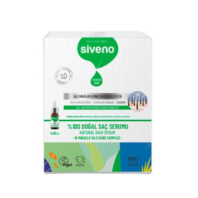 Siveno Natural Herbal Anti Hair Loss Serum: Thicker, Stronger Hair with Vegan and Cruelty-Free Formula - 4x10ml