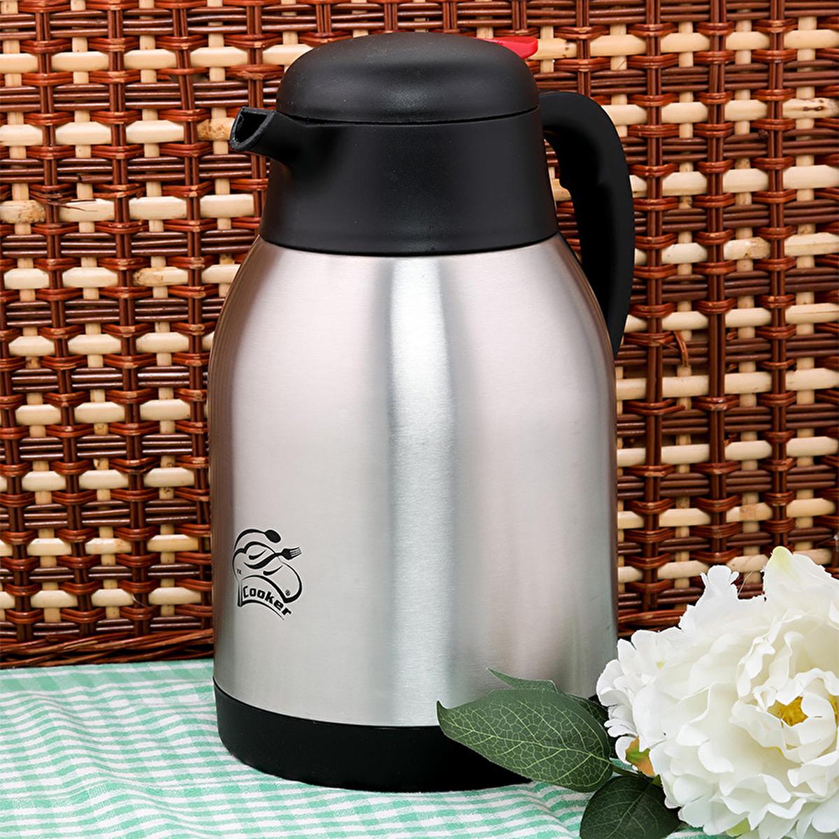 Cooker Stainless Steel Thermos 2L - Insulated Flask for Hot & Cold Drinks, Durable & Long-Lasting