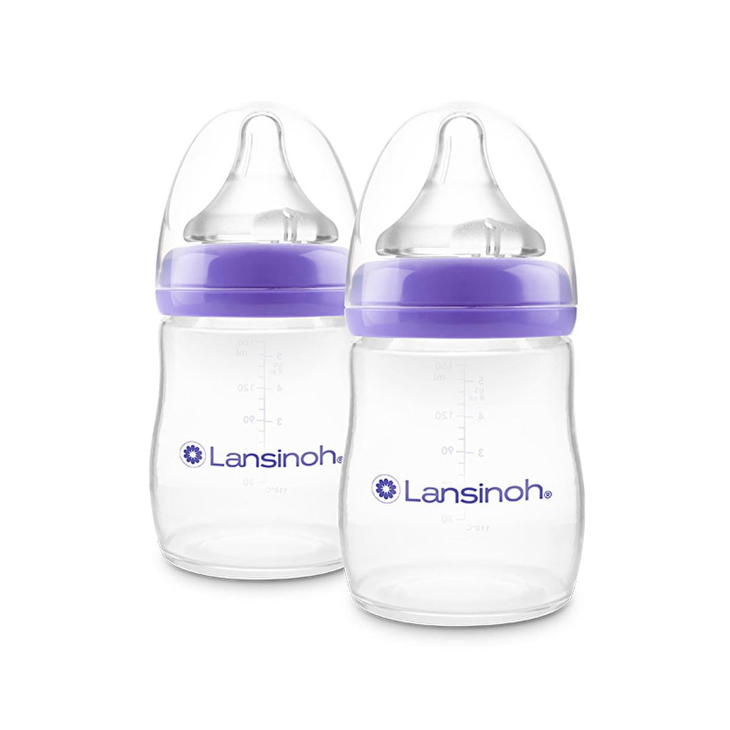 Lansinoh BPA Free Baby Bottle with NaturalWave Nipple - 160ml, Supports Easy Breastfeeding Transition