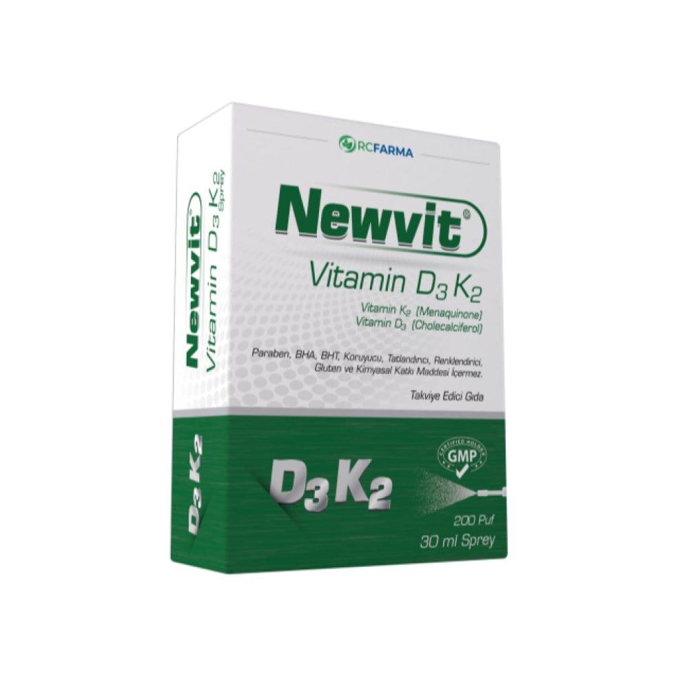 Newvit Vitamin D3 K2 Spray 30ml - Immune System & Bone Health Support Supplement