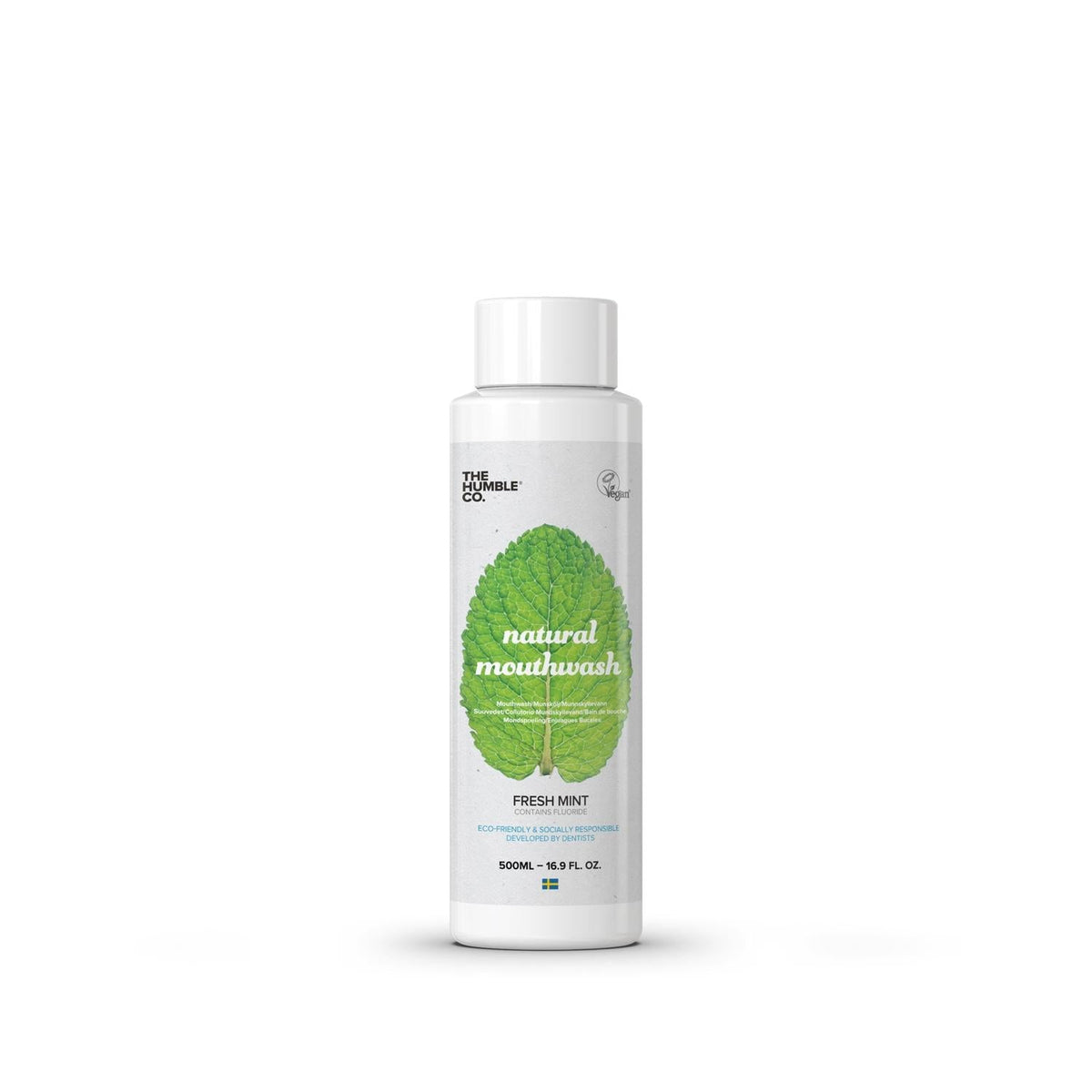 The Humble Adult Fresh Mint Mouthwash 500ml - Oral Hygiene, Refreshing Breath, 16.91 fl oz