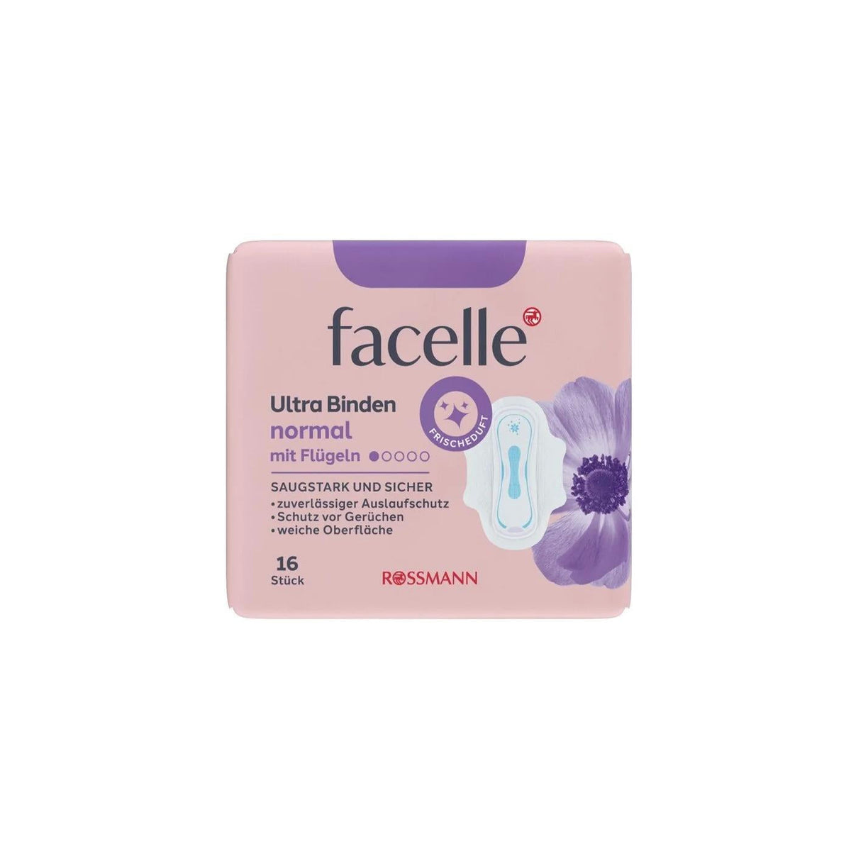 Facelle Ultra Normal Scented Pads with Wings 16-Pack