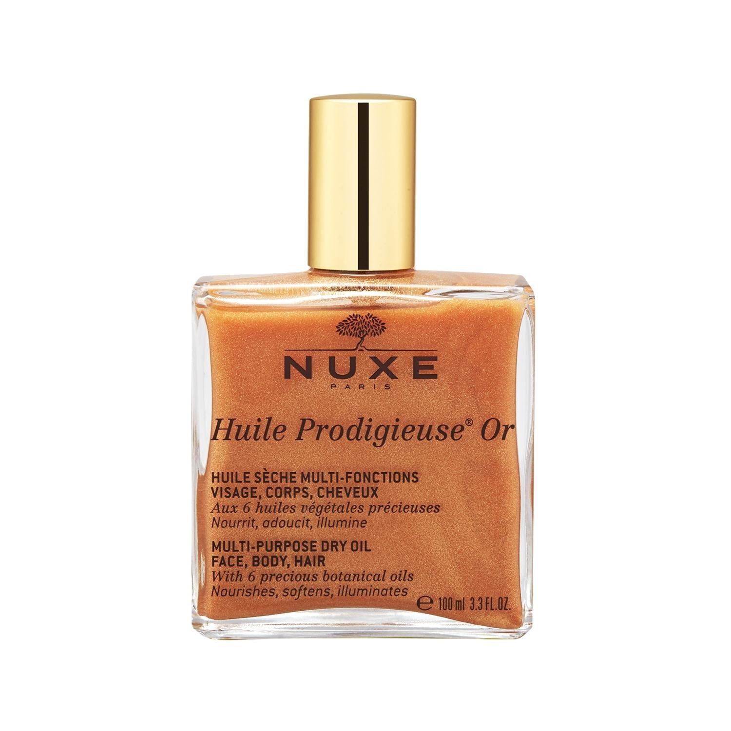 Nuxe Huile Prodigieuse Or Dry Oil - Luxurious Multi-purpose Skincare with Gold Shimmer for Face and Body