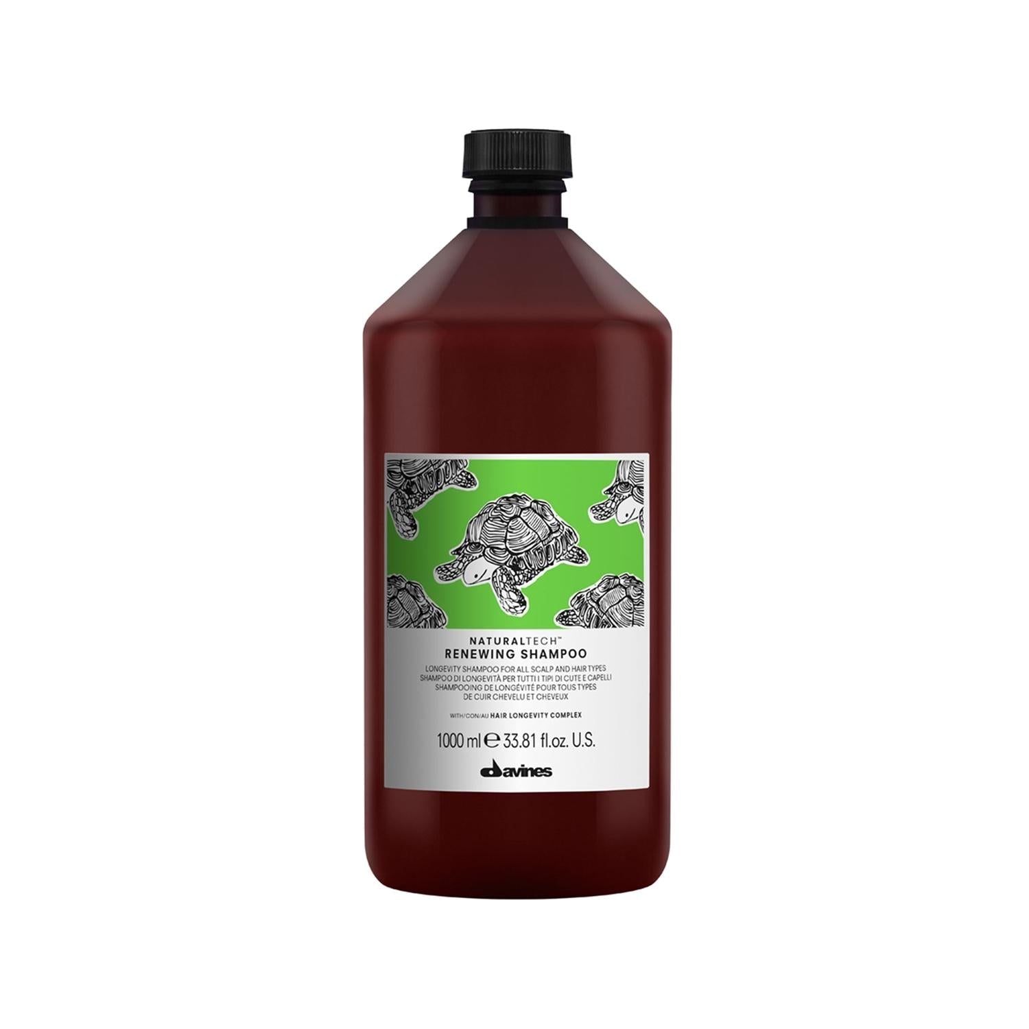 Davines NaturalTech Renewing Shampoo for All Hair Types - 1000ml Natural & Nourishing Hair Care