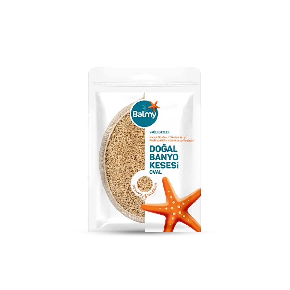 Balmy Kabak Natural Exfoliating Bath Mitt for Oily Skin - Dual-Sided, 100% Pumpkin Fiber