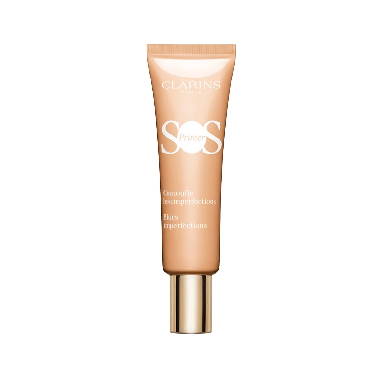 Clarins Sos Primer Peach: Radiant Makeup Base, Color Correcting, Smooths Skin & Extends Wear, 30ml